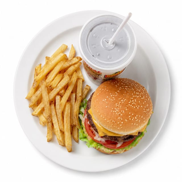 #2 Cheeseburger Combo.