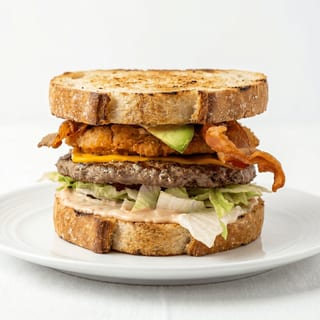 Sourdough Bacon Avocado Cheeseburger