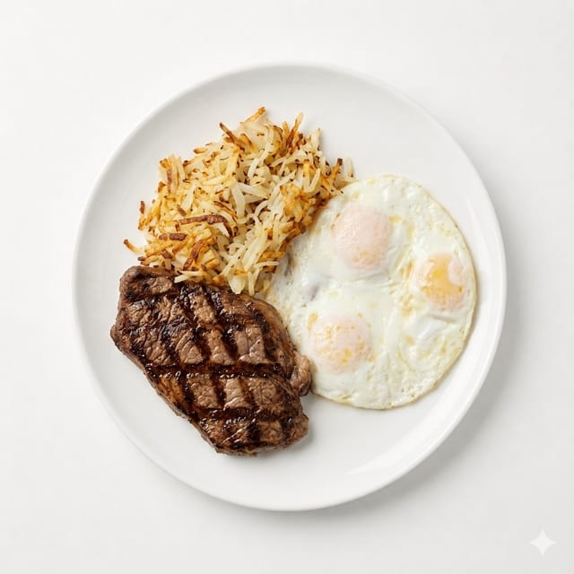 New York Steak Breakfast.